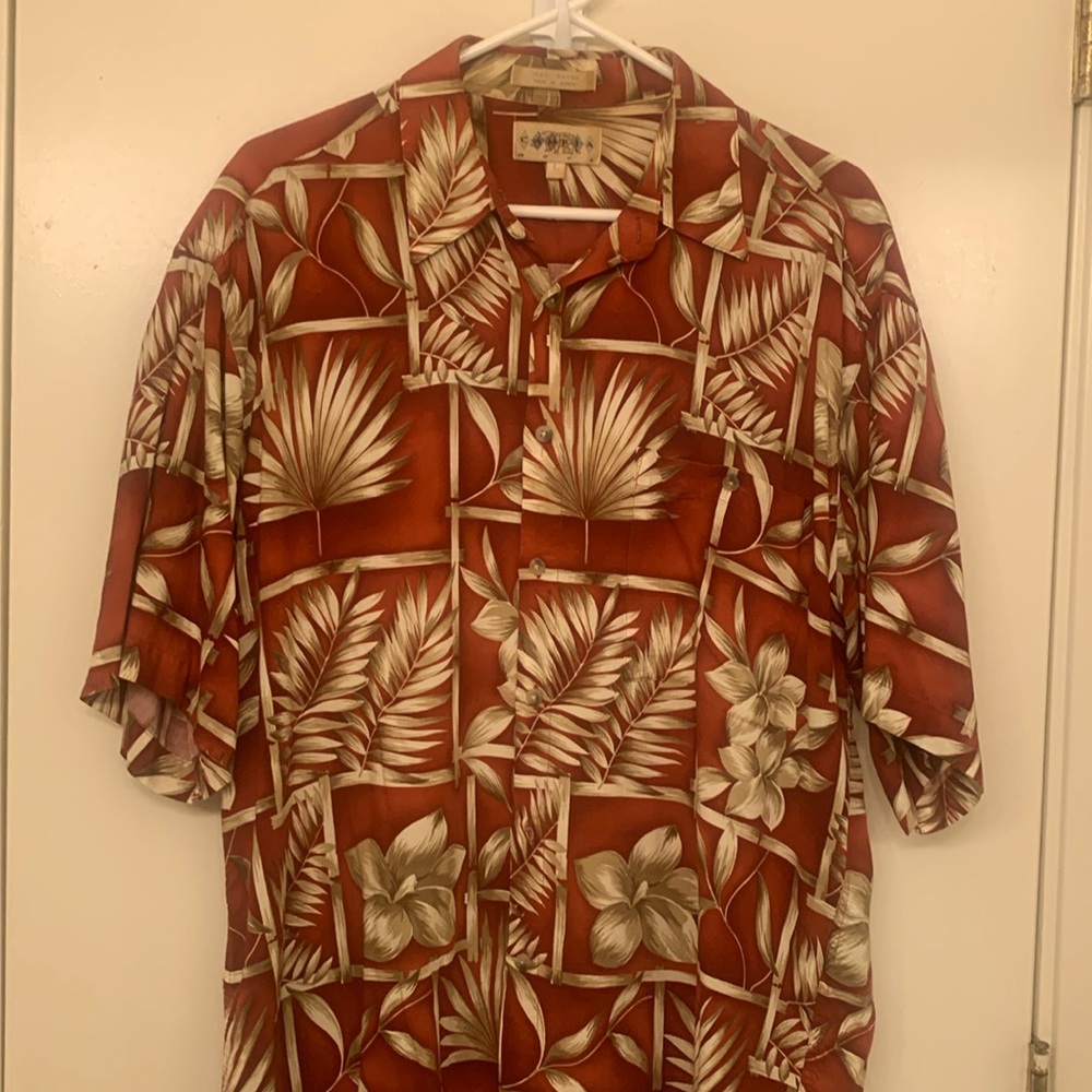 Cambia Moda, L, Men's vintage Hawaiian camp shirt, 100% rayon, loose and cool!